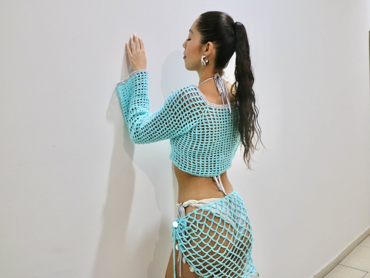 Baby B Sweater Top & Aqua Mer Pareo