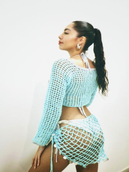 Baby B Sweater Top & Aqua Mer Pareo