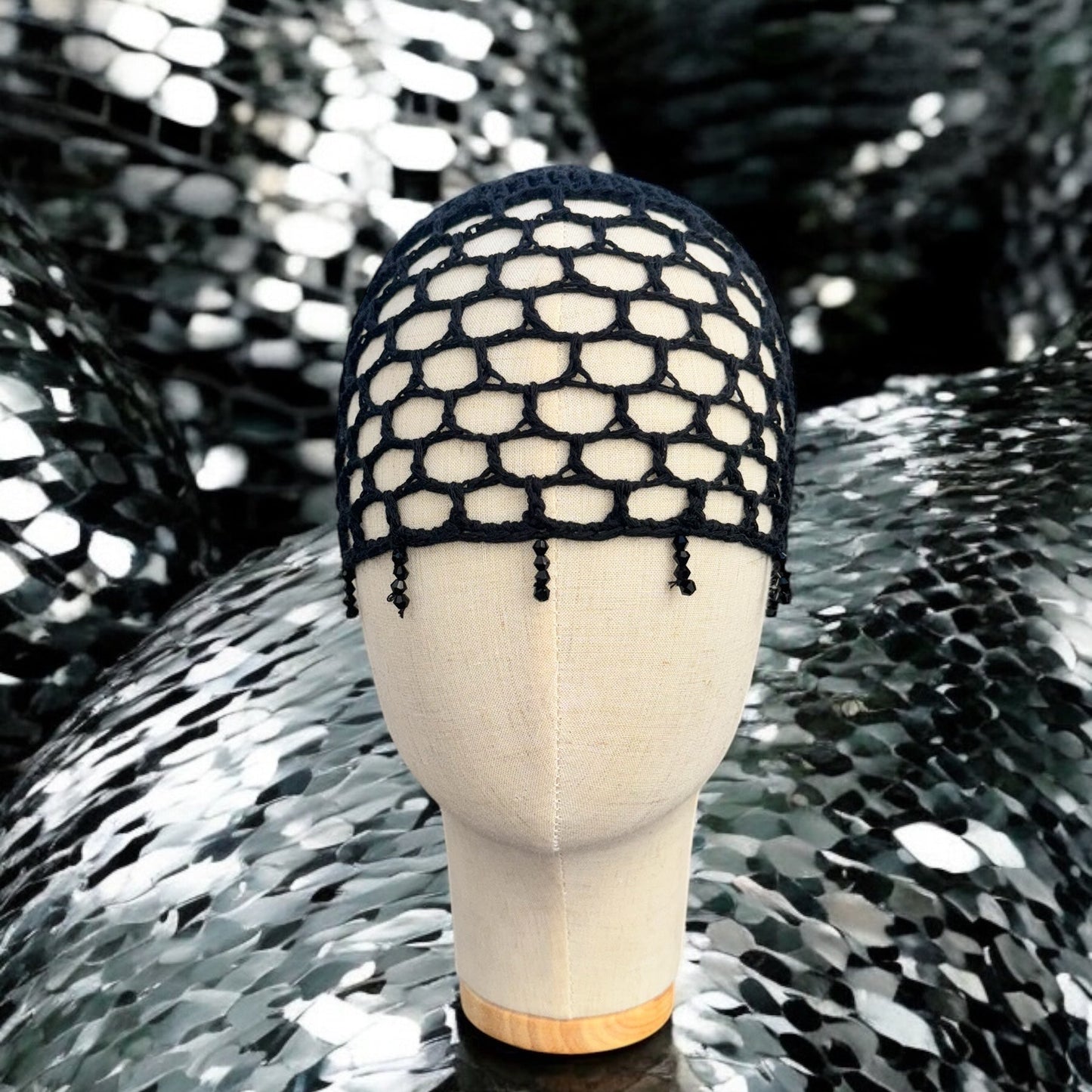 Beaded Hat Black